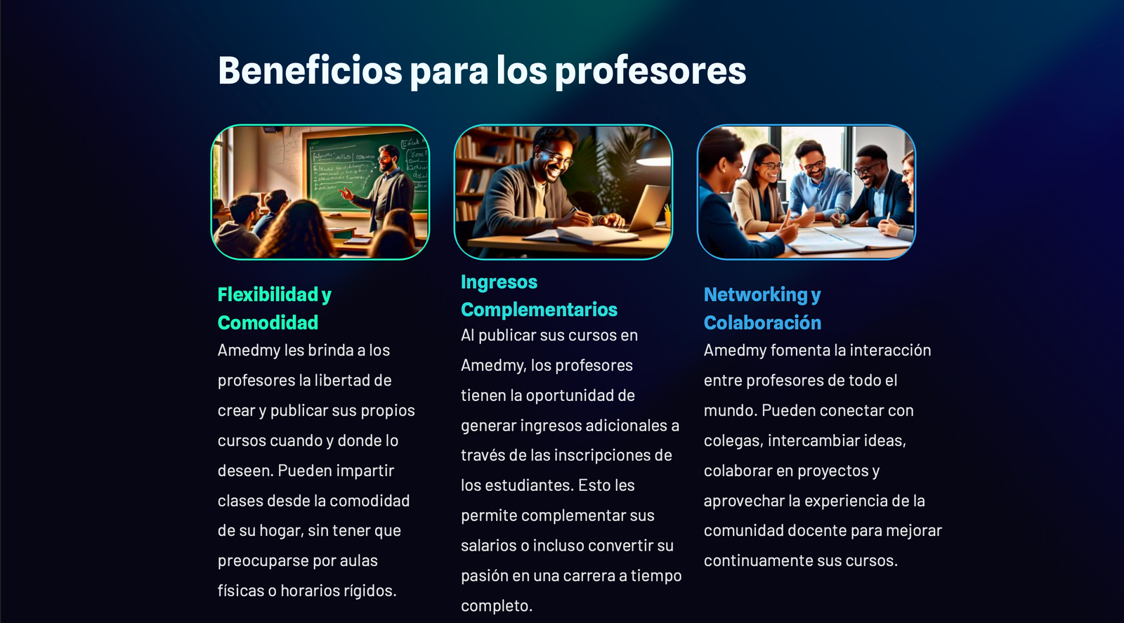 Beneficios para los profesores